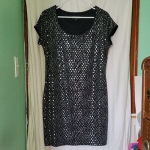 Vintage Y2k Sparkly Zebra Print Dress